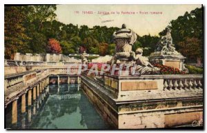 Postcard Old Nimes Fountain Gardens Roman Baths