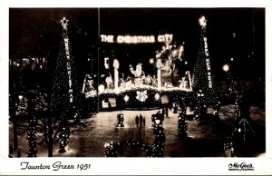 Massachusetts Taunton View Of Taunton Green 1951 Christmas Time 1951 Real Photo