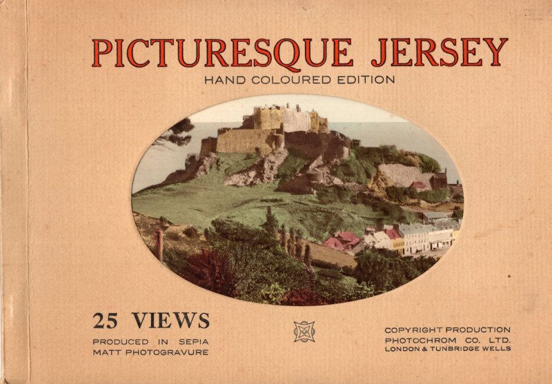 Pituresque Jersey 25 Views Rare Sepia Plates Vintage Painting Book