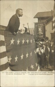 President Teddy Roosevelt at Brattleboro VT GREAT IMAGE c1905 RPPC