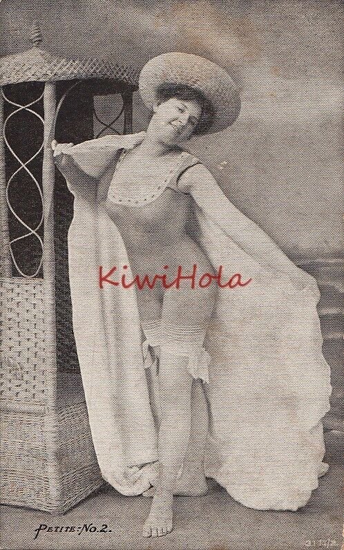 Postcard Risque Woman Beach Scene Petite No 2