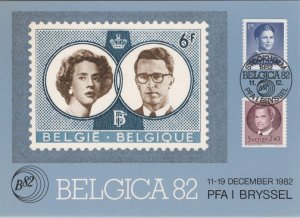 Stamp Postcard - Belgium / Belgica 82, PFA I Bryssel, Stockholm RR15766