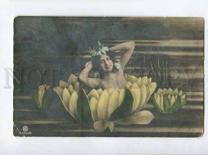 3072826 Semi-Nude Lady as LILY or MERMAID Nymph Vintage PHOTO
