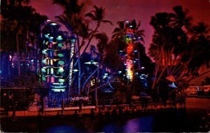 Florida Fort Lauderdale Kona Kottage Japanese Garden At Night On Los Olas Bou...