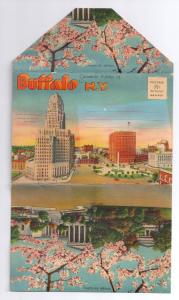 Buffalo NY Souvenir Folder 20 Views Vintage  Linen