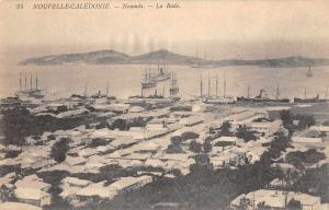 Noumea New Caldonia panoramic view town boats in harbor antique pc Z29969 