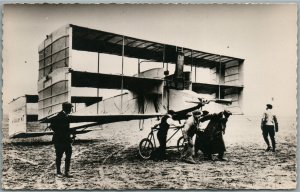 EARLY AVIATION FRENCH ANTIQUE REAL PHOTO POSTCARD RPPC