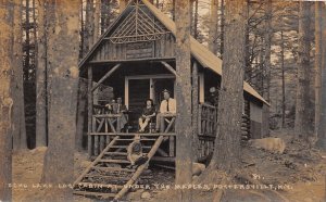 J44/ Pottersville New York RPPC Postcard c1910 Echo Lake Log Cabin ADK 352