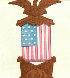 1870s-80s GAR Civil War Veterans Flag Eagle Fab! P215
