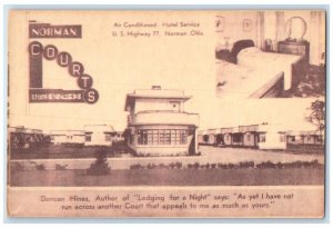 Norman Courts Motel Roadside Norman Oklahoma OK Unposted Vintage Postcard