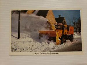 Vintage Postcard Michigan Copper Country Sno-Go in action Keweenaw Winter   633