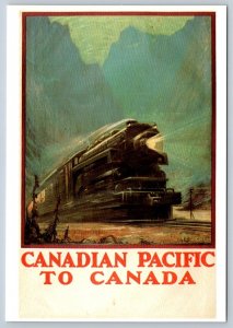 Canadian Pacific To Canada Train, Mayfair Cards Of London Advertising Postcard