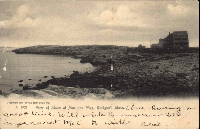 Rockport Massachusetts MA Marmion Way Shore Rotograph c1905 Vintage Postcard