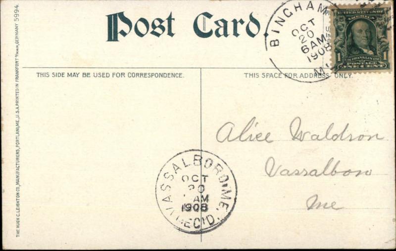 Caratunk ME Pierce Pond Fishing c1910 Postcard