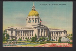 California SAN FRANCISCO City Hall, Lofty Dome 300 Feet High ~ Linen