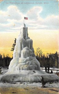 Duluth Minnesota c1910 Postcard Ice Formation At Lakewood Fountain