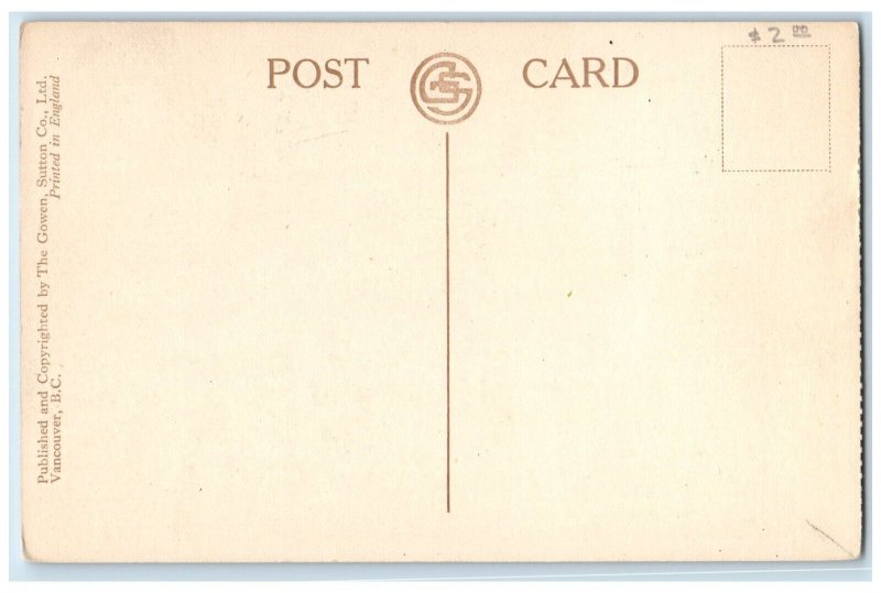 c1910's Hastings Street Looking West Trolley Cars Vancouver B.C. Canada Postcard