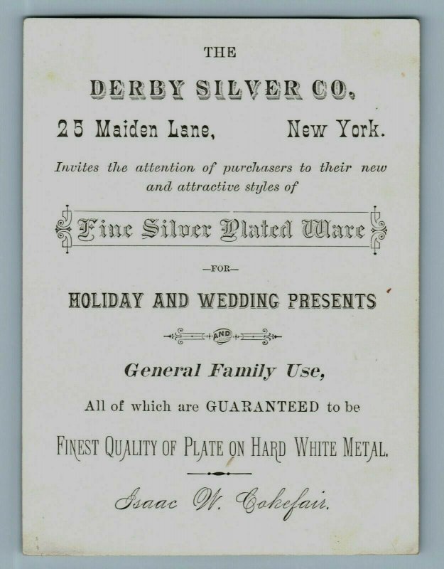 1880's The Derby Silver Co. Holiday & Wedding Presents Silver Plated Ware A 7F