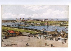 232903 UK SOUTHPORT Lake & Floral Bridge Vintage postcard