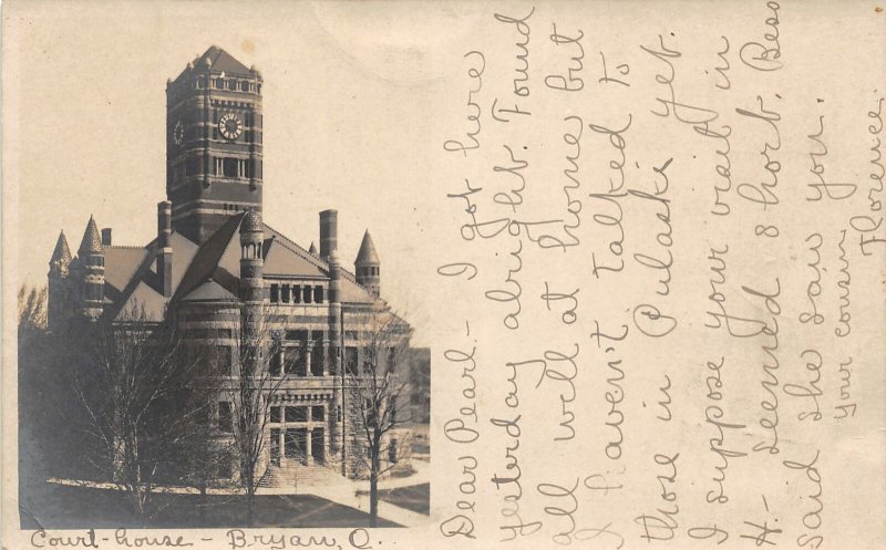 G45/ Bryan Ohio RPPC Postcard 1906 Court House Building