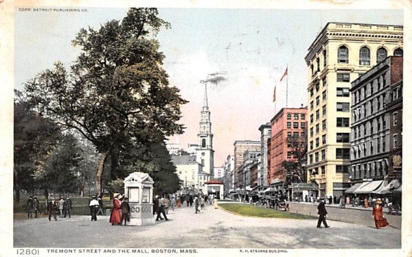 Tremont Street & the Mall in Boston, Massachusetts