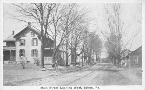Sciota Pennsylvania Main Street Looking West Vintage Postcard AA79742