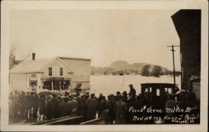 Milton Vermont VT Flood Scene at Store 1927 Real Photo Postcard