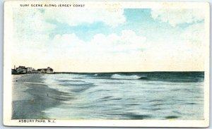 M-42017 Surf Scene Along Jersey Coast Asbury Park New Jersey