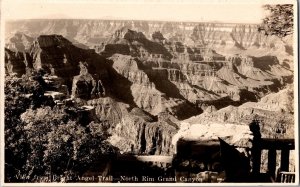 RPPC View from Bright Angel Trail, North Rim Grand Canyon Vintage Postcard N49