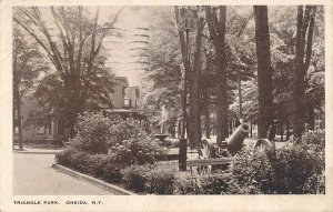 Cannon in Triangle Park - Oneida NY, New York - pm 1930 - WB