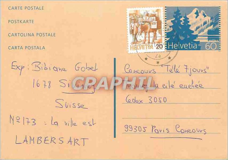 Entier Postal Switzerland 1994 Paris