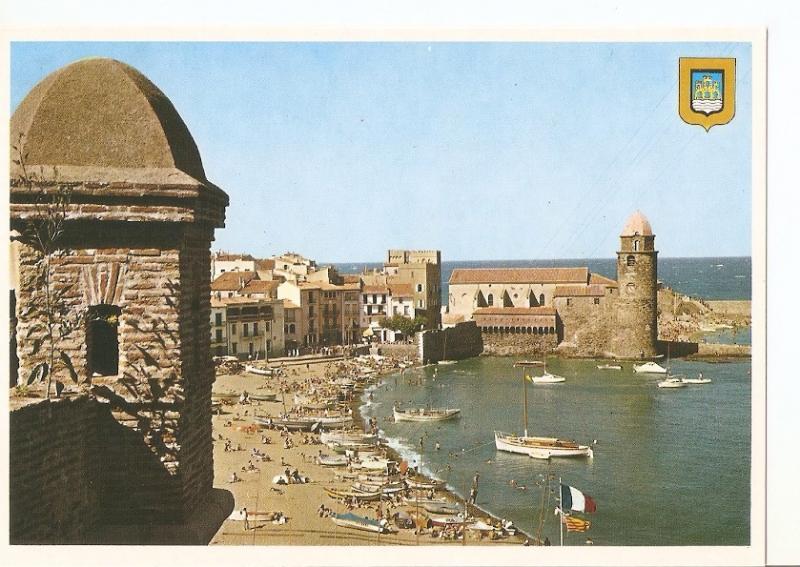 Postal 031557 : Collioure. Vue sur le port et leglise Saint Vincentm depuis l...