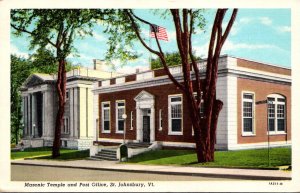 Vermont St Johnsbury Masonic Temple and Post Office 1945 Curteich