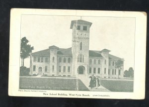 WEST PALM BEACH FLORIDA SCHOOL BUILDING VINTAGE POSTCARD REAL ESTATE ADVERTISING