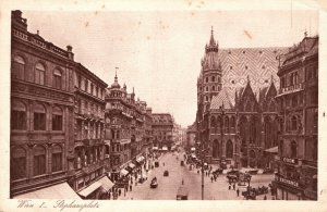 Vintage Postcard 1920's View of Wien I. Stephansplatz Church Vienna Austria