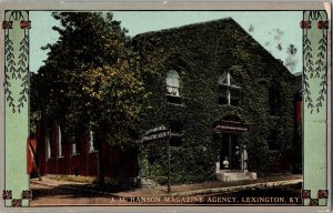 Hanson Magazine Agency Lexington Kentucky KY 1913 Storefront Postcard JC2