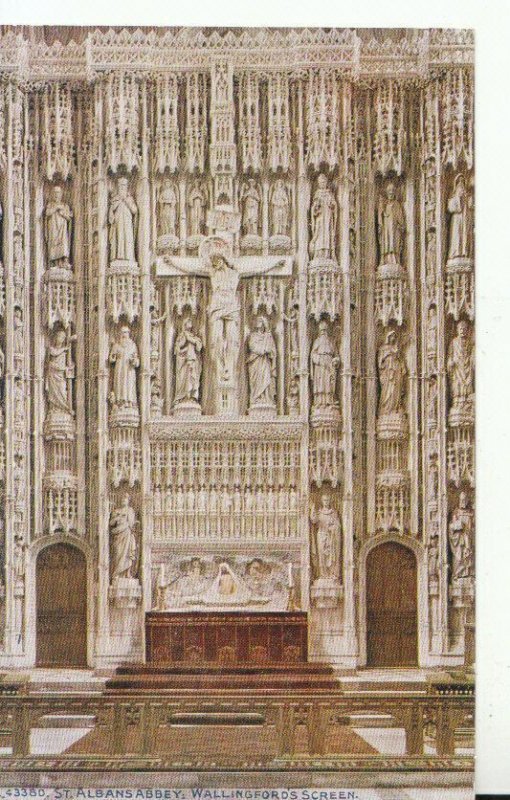 Hertfordshire Postcard - St Albans Abbey - Wallingford's Screen - Ref TZ3388 