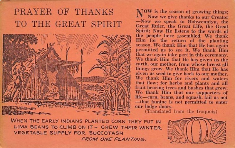 Prayer of Thanks to the Great Spirit Colorado, USA Unused 