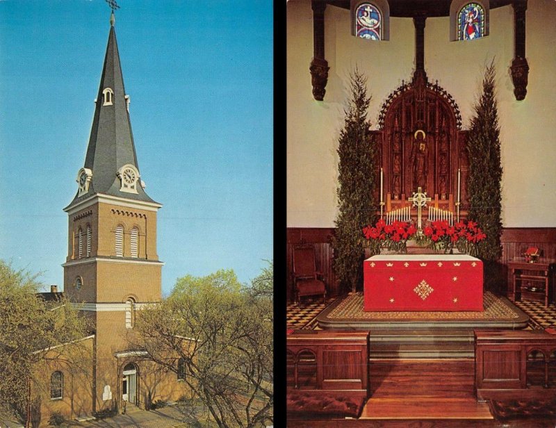 2~Postcards  Annapolis, Maryland MD   ST ANNE'S EPISCOPAL CHURCH & INTERIOR VIEW