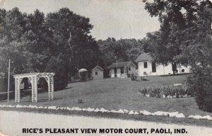Postcard Rice's Pleasant View Motor Court in Paoli, Indiana~124761