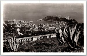 Principaute De Monaco Vue Prise De La Turbie Real Photo RPPC Postcard