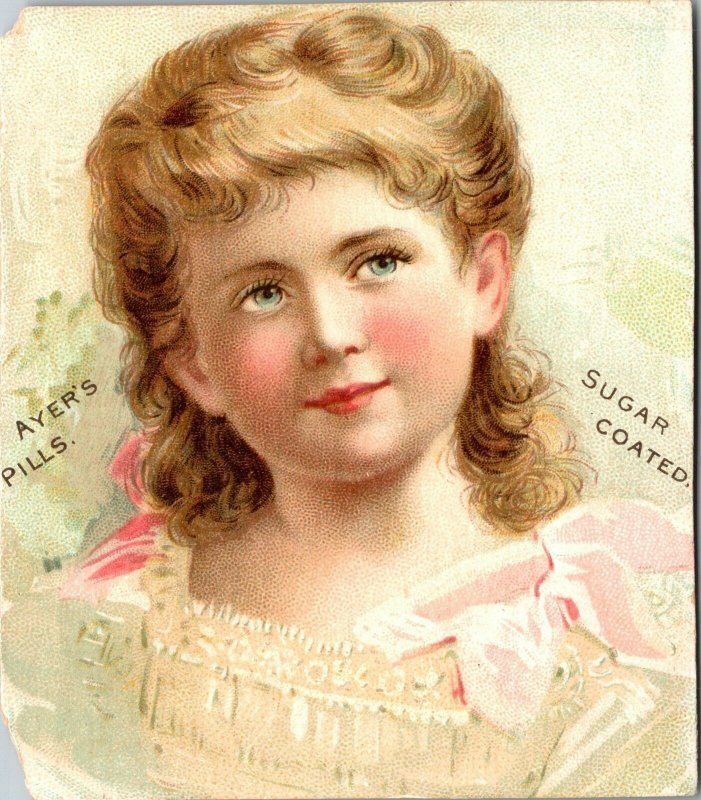 LOWELL, MASS. - VICTORIAN ADVERTISING TRADE CARD -- AYER'S PILLS MEDICINE