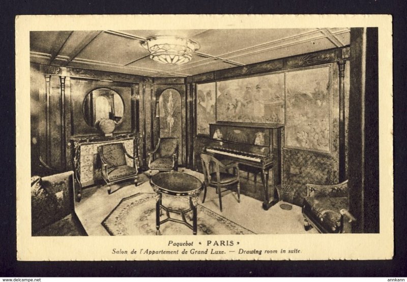 Le Paquebot - PARIS Transatlantic SS Steamship Interior View - Dining room