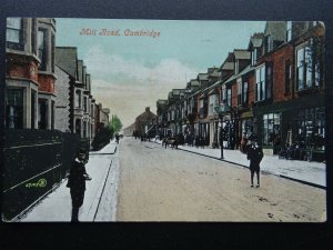 Cambridge MILL ROAD shows animated shopping scene c1906 Postcard by Valentine