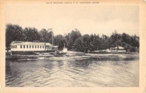 Wiscasset Maine Davis Brothers Cabins Waterfront Antique Postcard K90149
