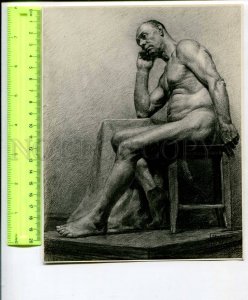 400436 USSR Rodchenko Nude man examination sketch Repin Institute of Art photo