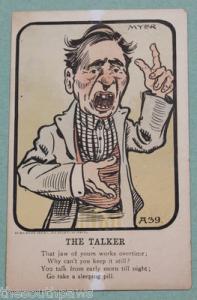 Myer Artist Signed; Funny Insulting Poem \The Talker\ Aut...