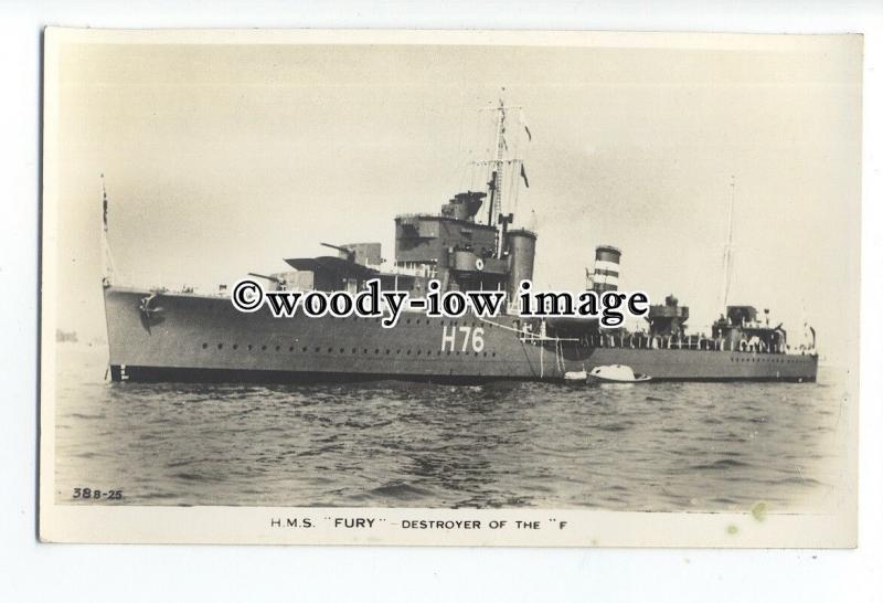 na5588 - Royal Navy Warship - HMS Fury H76 - postcard