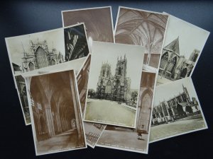 Yorkshire YORK MINSTER Collection of 10 c1911 RP Postcard by Raphael Tuck