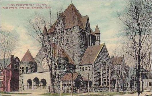 Michigan Detroit First Presbyterian Church Woodward Avenue 1911